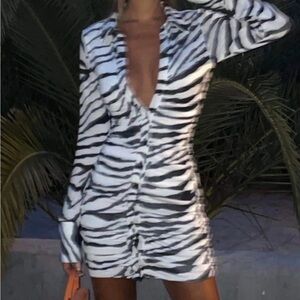 Tiger Mist Ryanna Zebra Long Sleeve Dress